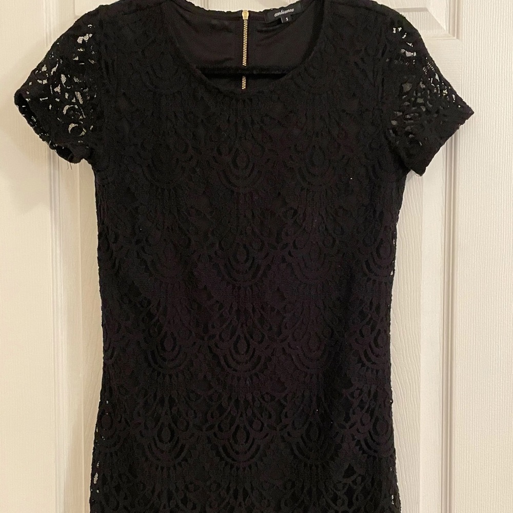 Short black lace dress